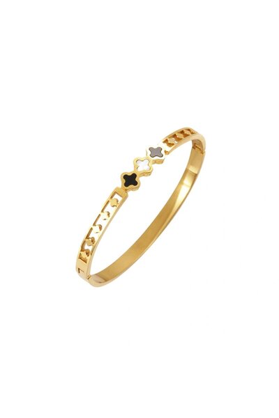 RAFINI Bracelet Triple Charm - Placata cu Aur 18K, Otel inoxidabil