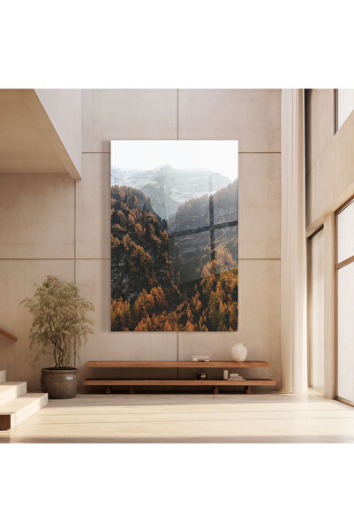 Arthub Glass Painting, Bedroom and Living Room, Mountains, Autumn Mountain