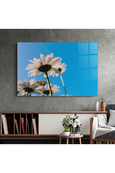 Arthub Glass Painting, Bedroom and Living Room, Daisies, Blue Sky Daisy