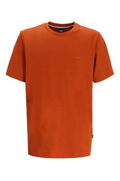 BOSS Men's Regular Fit Short Sleeve Solid Crew Neck Orange T-Shirt 50468347-809