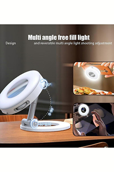 PSGT Magsafe Aynalı Selfie Işığı Taşınabilir Telefon Halka Ayarlanabilir 3 Mo...