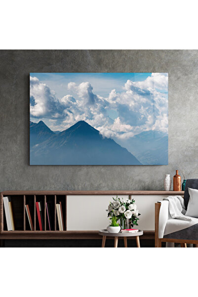 Arthub Glass Painting, Bedroom and Living Room, Clouds, Cloudy View Mountain