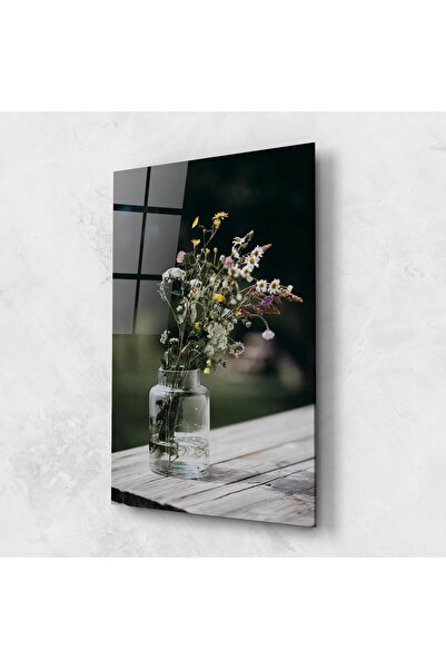 Arthub Tablou Sticla,Dormitor si Living, Flori In Vaza, Nature Vase Flower