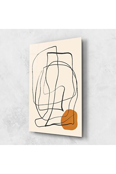 Arthub Tablou Sticla,Dormitor si Living, Abstract cu Linii, Handdrawn Lines