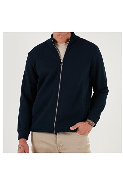 JSCO Men's Stand-Up Collar Gearded Regular Fit Top Quality Selanik Cardigan