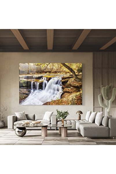 Arthub Glass Painting, Bedroom and Living Room, Waterfalls, Pretty Autumn Waterfall