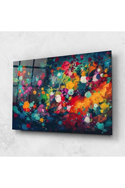 Arthub Tablou Sticla,Dormitor si Living, Arta Abstracta, Colors Blue Background