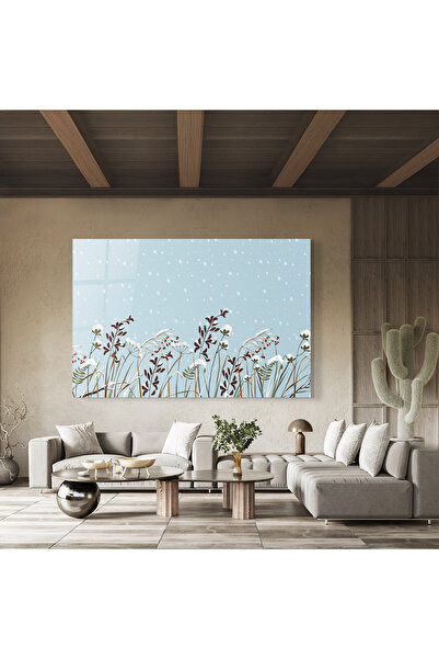 Arthub Glass Painting, Bedroom and Living Room, Winter, Snow Plants