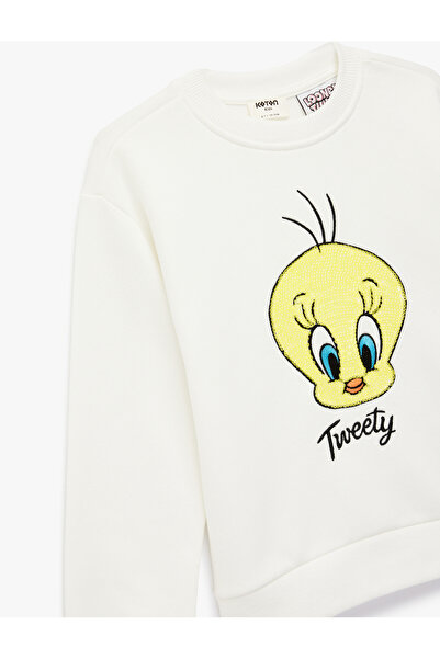 Koton Licensed Tweety Printed Long Sleeve Crew Neck Sweatshirt