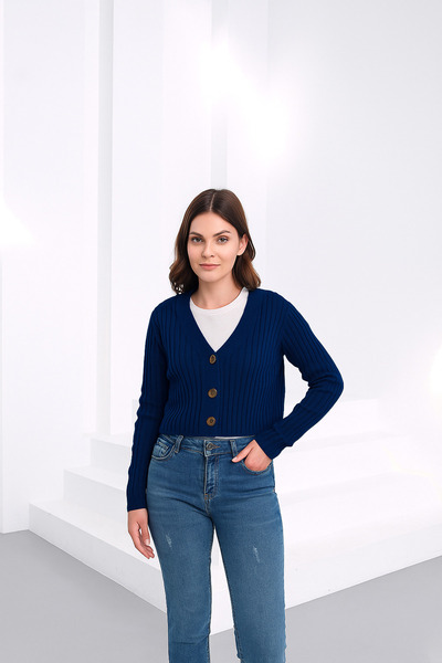 Sea Style Ζακέτα πλεκτή με ραβδώσεις και λεπτομέρειες με κουμπιά