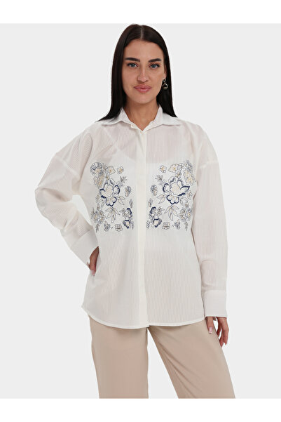 Elena by DStyle Floral Embroidered Shirt and Trousers Modest Set