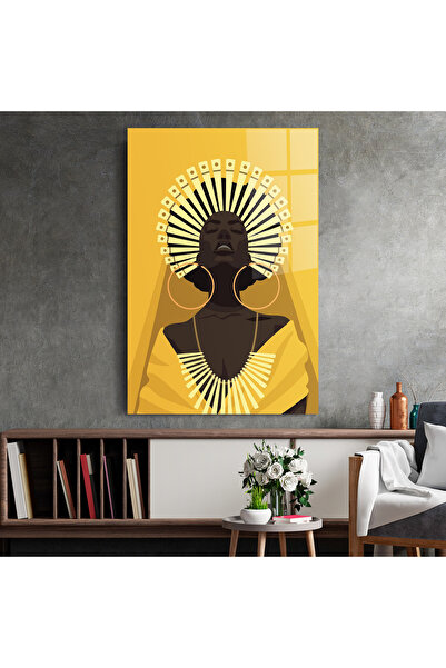 Arthub Glass Painting, Bedroom and Living Room, African Women, African Pretty Yellow