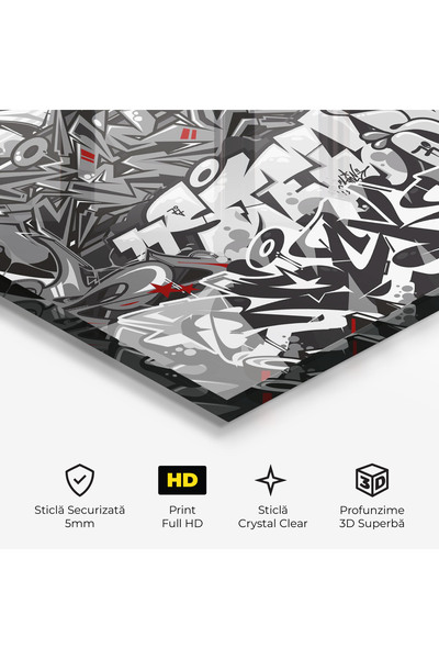 Arthub Glass Painting, Bedroom and Living Room, Graffiti, Skull Graffiti