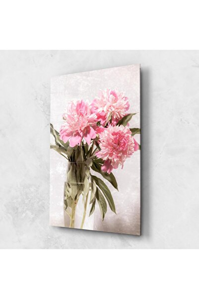 Arthub Tablou Sticla,Dormitor si Living, Flori In Vaza, Bouquet Vase