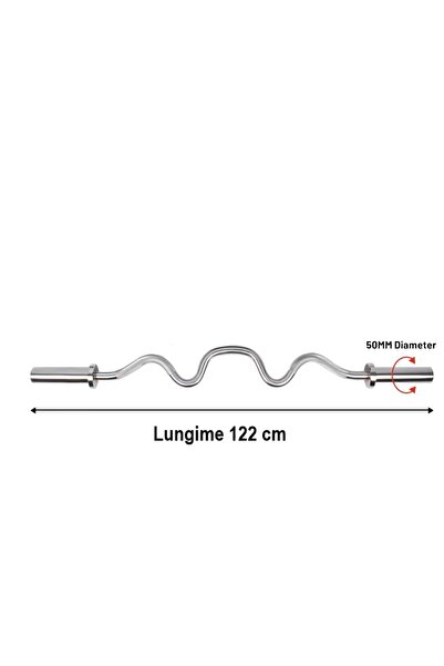 ZOCO BODY FIT Bară olimpică, Zoco Body Fit®, pentru triceps, cu diametru de încărcare 50 mm, lungime 122 cm, cromată