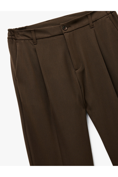 Koton Comfortable Fit Pocketed Viscose Blend Pleated Fabric Pants