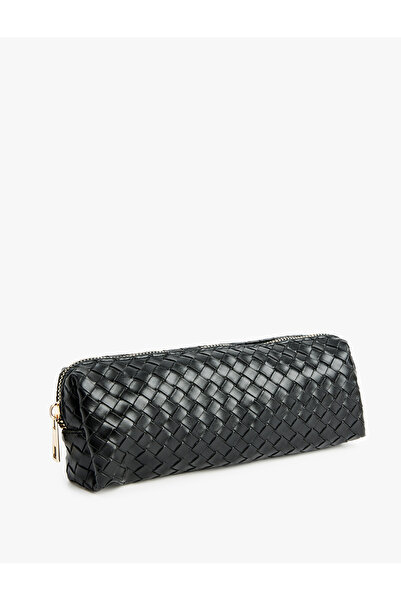 Koton Knitted Patterned Zippered Makeup Bag