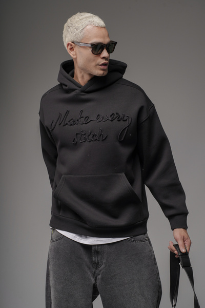 Butik سترة تريند بيز قصة فضفاضة بغطاء رأس مع أربطة