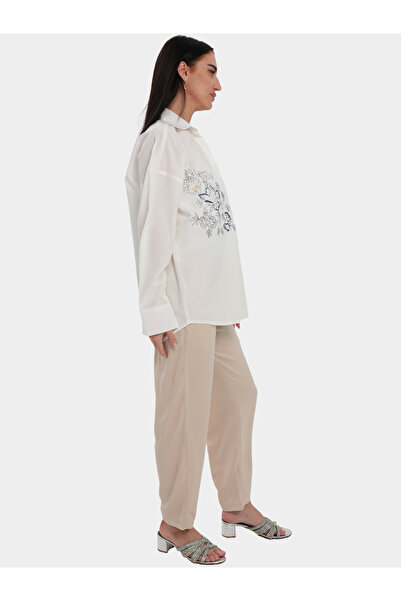 Elena by DStyle Floral Embroidered Shirt and Trousers Modest Set