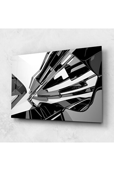Arthub Glass Painting, Bedroom and Living Room, Black and White, Black Sculpture