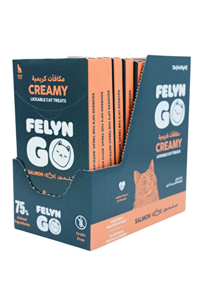 Felyn Go Creamy Salmon Lickable Treats 4x15g – Grain-Free Hydrating Cat Snacks