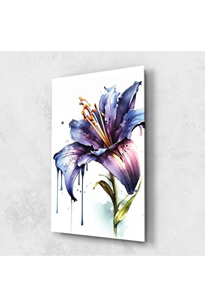 Arthub Tablou Sticla,Dormitor si Living, Crini, Purple Orange Lily