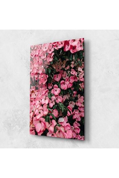 Arthub Glass Painting, Bedroom and Living Room, Roses, Pink Rose Flower Tree