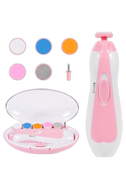 DIGIMAT STORE DIGIMAT Professional Electric Nail File Set for Babies and Adults, 6 Heads, Pink
