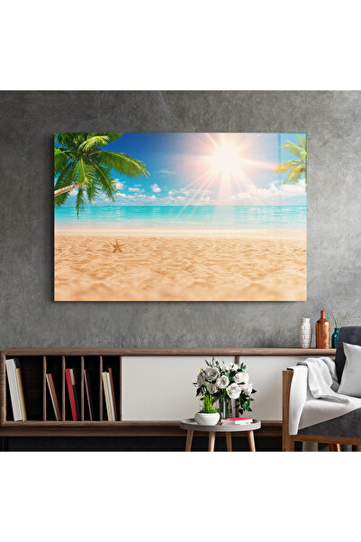 Arthub Glass Painting, Bedroom and Living Room, Beaches, Exotic Beach Ocean