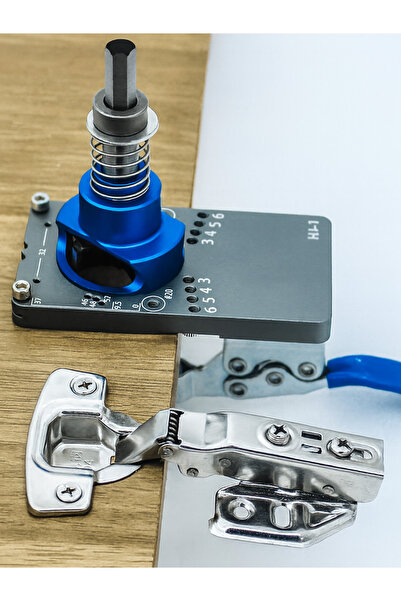 Adsinio Șablon de găurire pentru balamale de 35 mm, Adsinio, dispozitiv de fixare, ghidaj de găurire, aliaj de aluminiu