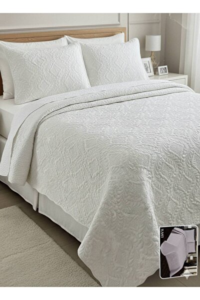 SURGUN ÇEYİZ Ultrasonic Double Bedspread with Capitonel (Including 2 Pillowca...