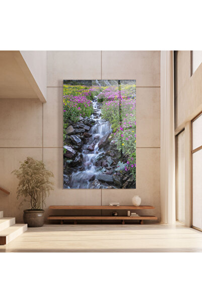 Arthub Glass Painting, Bedroom and Living Room, Waterfalls, Water Falling Field