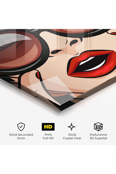 Arthub Glass Painting, Bedroom and Living Room, Pop, Pop Glasses Woman