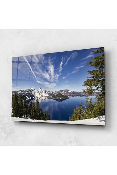 Arthub Glass Painting, Bedroom and Living Room, Mountains, White Snowy Mountain