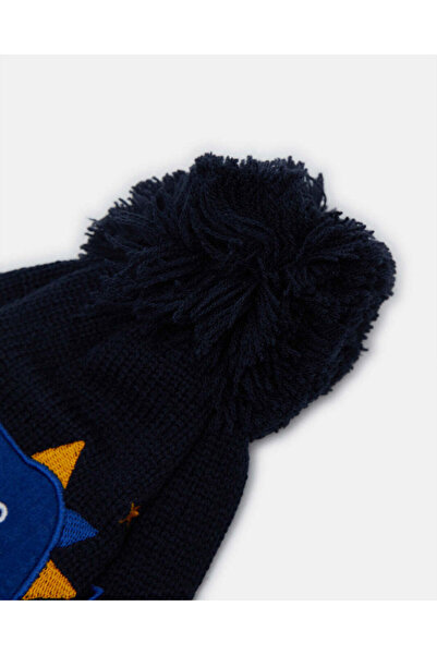 REDTAG Boys Navy Dino Knitted Cap