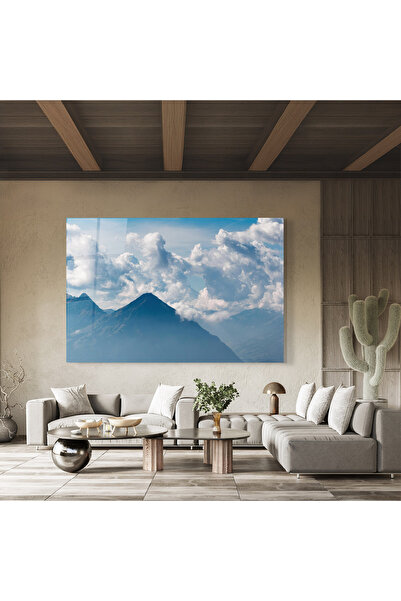Arthub Glass Painting, Bedroom and Living Room, Clouds, Cloudy View Mountain