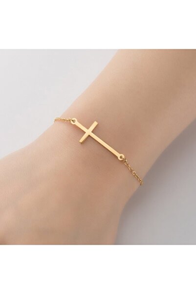 RAFINI Gold Bracelet Cross - Placata cu Aur 18K, Otel inoxidabil