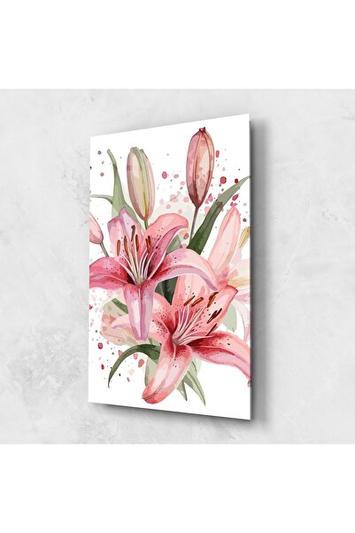 Arthub Glass Painting, Bedroom and Living Room, Lilies, Beautiful Pink Lily