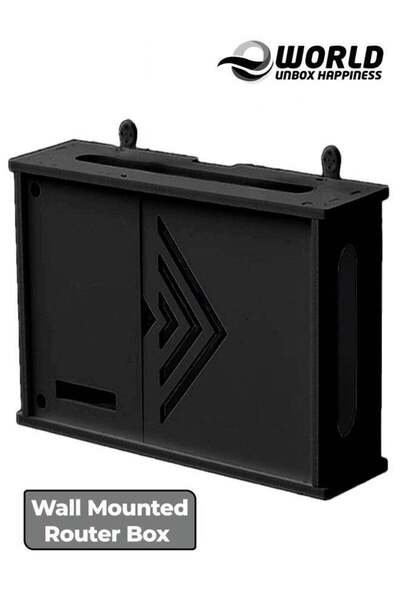 Eworld Wall-Mounted Router Rack with Patch Panel Shielding Box, Black