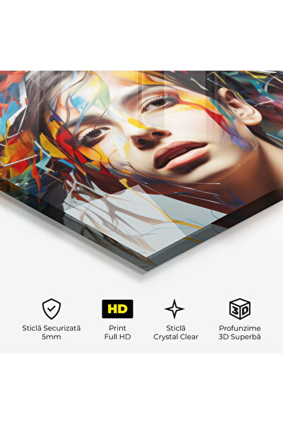 Arthub Glass Painting, Bedroom and Living Room, Digital, Colorful Paint Hair