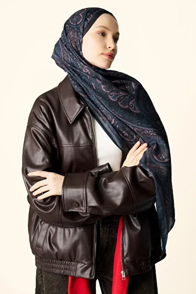 Madame Polo Clara Patterned Cotton Textured Shawl - Dark Brown
