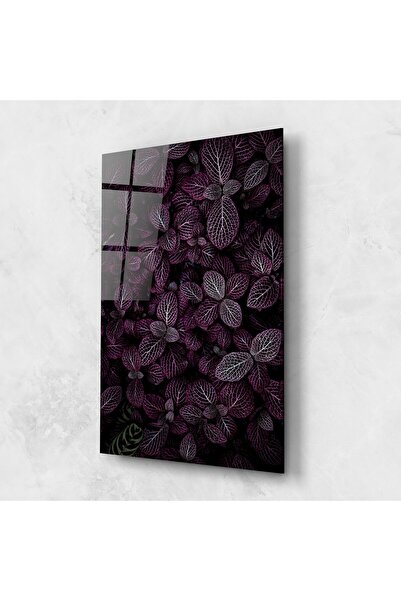 Arthub Glass Painting, Bedroom and Living Room, Flowers In Nature, Purple Leaves