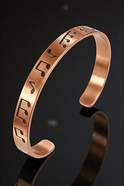 OSMANLI GÜMÜŞ Men's and Women's Copper Bracelet - Note Melody Model Thin Men'...