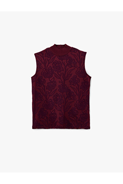 Koton Slim Fit Turtleneck Sleeveless Floral Print Blouse