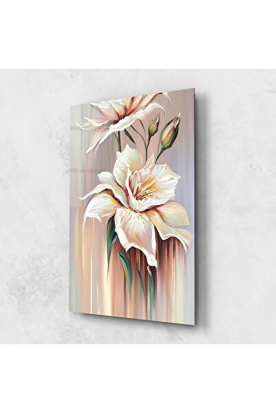 Arthub Tablou Sticla,Dormitor si Living, Crini, Abstract Lily Painting