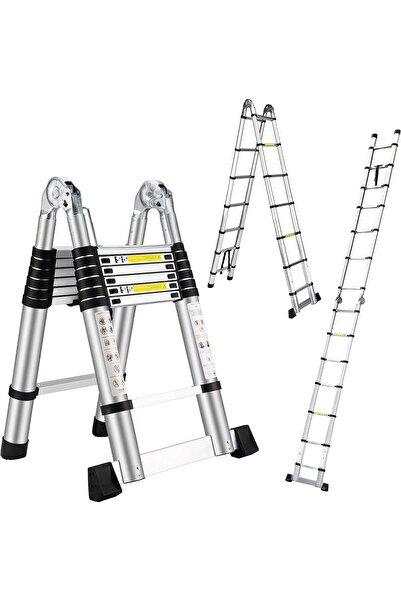 Keen سلم تلسكوبي متعدد الأغراض قابل للطي لسقف المنزل بطول 4.4 متر