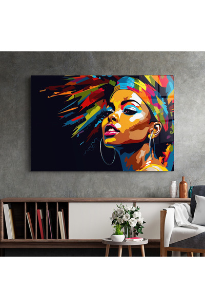 Arthub Tablou Sticla,Dormitor si Living, Femei Africane, African Woman Portrait