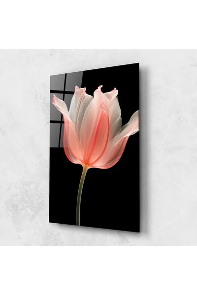 Arthub Tablou Sticla,Dormitor si Living, Lalele, Pastel Pink Tulip