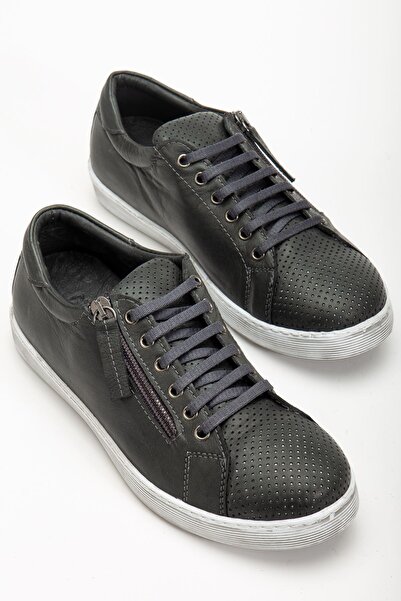 Hayalimdeki Ayakkabı Women's Smoked Genuine Leather Perforated Sports Shoes