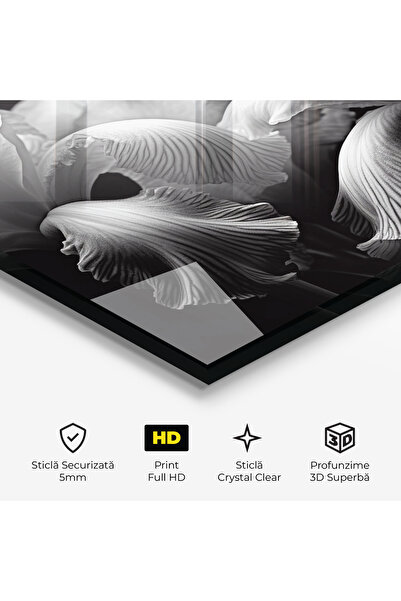 Arthub Glass Painting, Bedroom and Living Room, Iris, Grey Iris